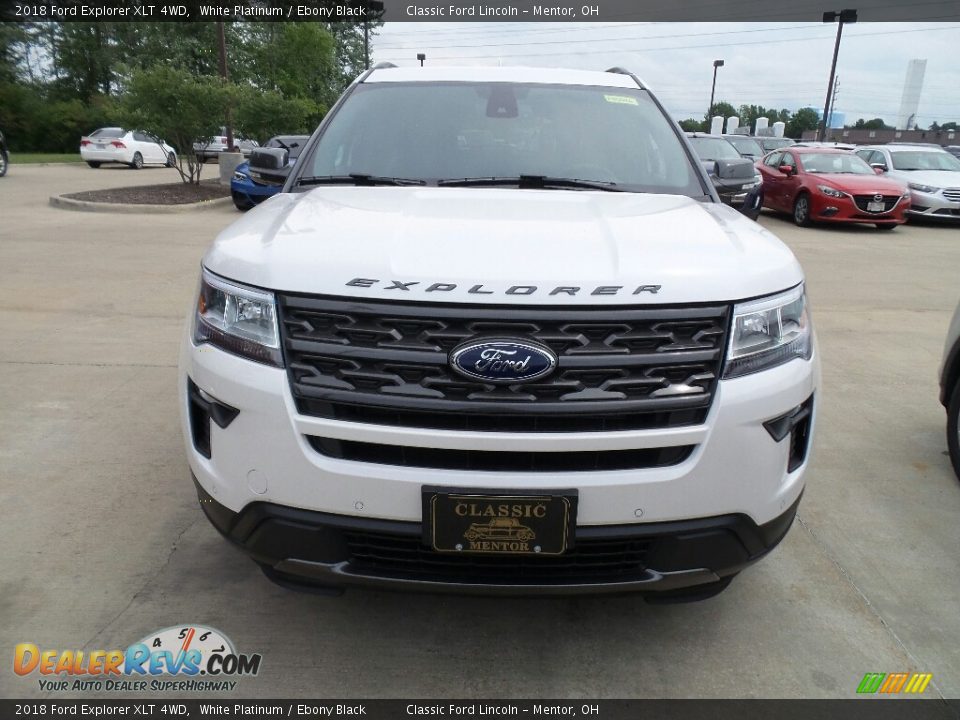 2018 Ford Explorer XLT 4WD White Platinum / Ebony Black Photo #2