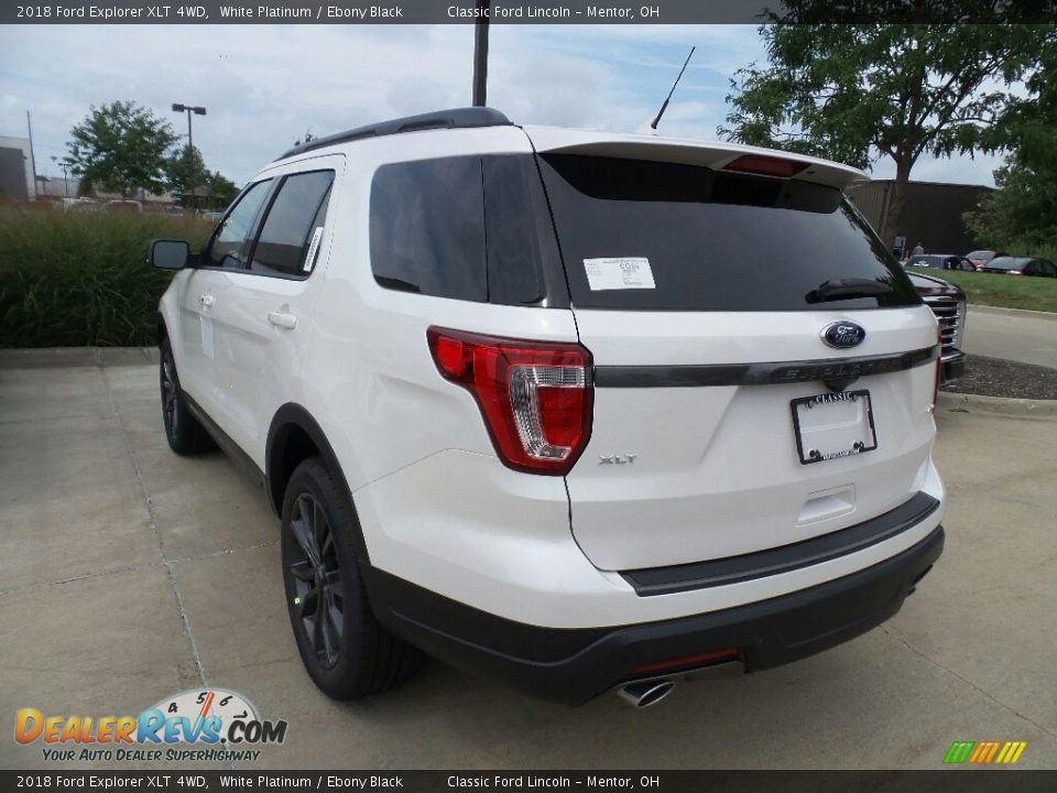 2018 Ford Explorer XLT 4WD White Platinum / Ebony Black Photo #3