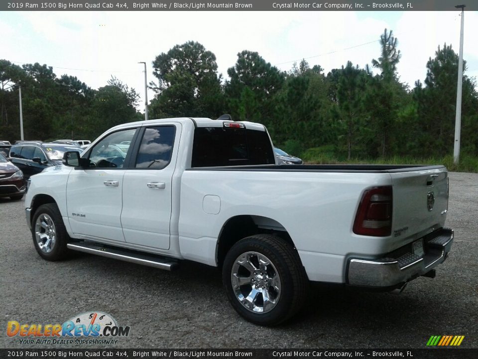 2019 Ram 1500 Big Horn Quad Cab 4x4 Bright White / Black/Light Mountain Brown Photo #3