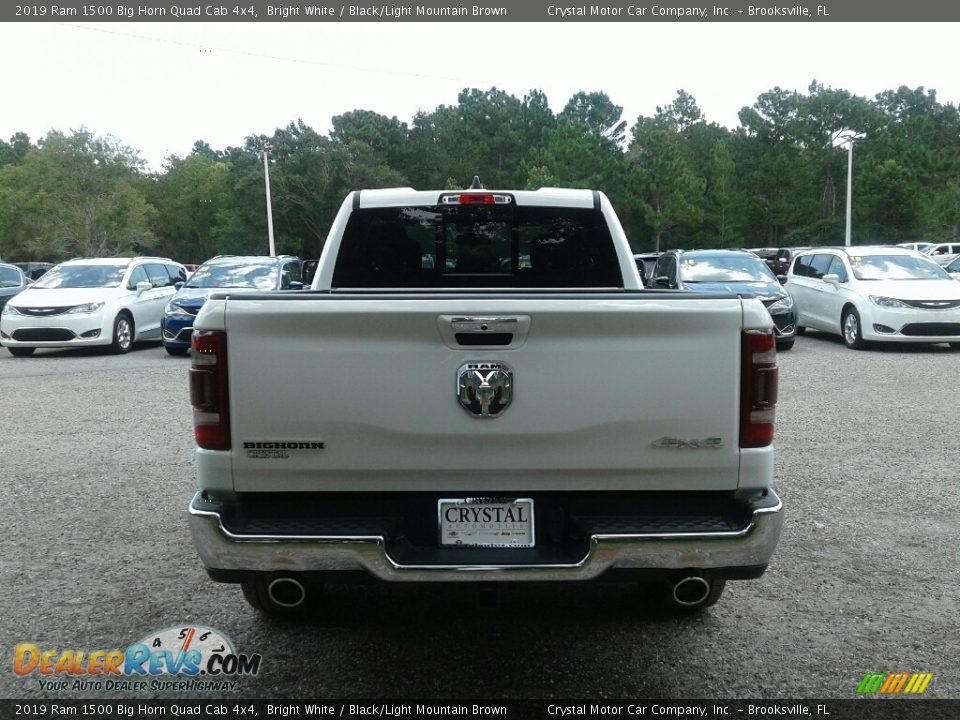 2019 Ram 1500 Big Horn Quad Cab 4x4 Bright White / Black/Light Mountain Brown Photo #4