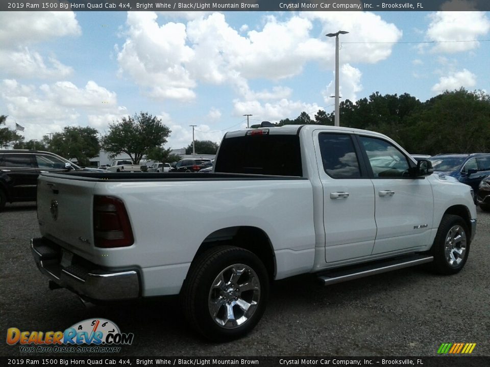 2019 Ram 1500 Big Horn Quad Cab 4x4 Bright White / Black/Light Mountain Brown Photo #5