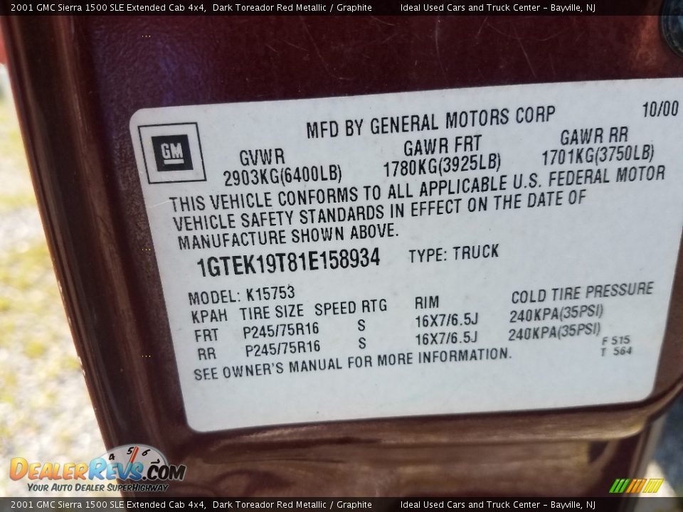 2001 GMC Sierra 1500 SLE Extended Cab 4x4 Dark Toreador Red Metallic / Graphite Photo #14