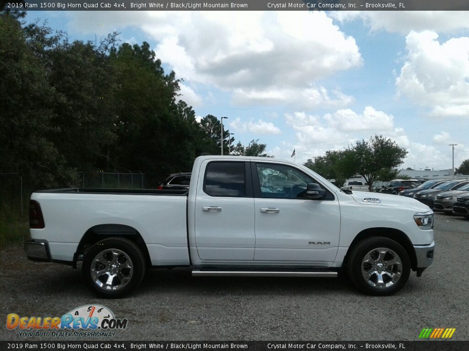 2019 Ram 1500 Big Horn Quad Cab 4x4 Bright White / Black/Light Mountain Brown Photo #6
