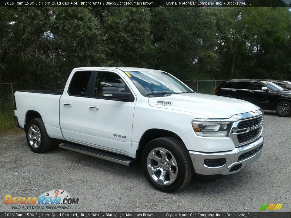 2019 Ram 1500 Big Horn Quad Cab 4x4 Bright White / Black/Light Mountain Brown Photo #7