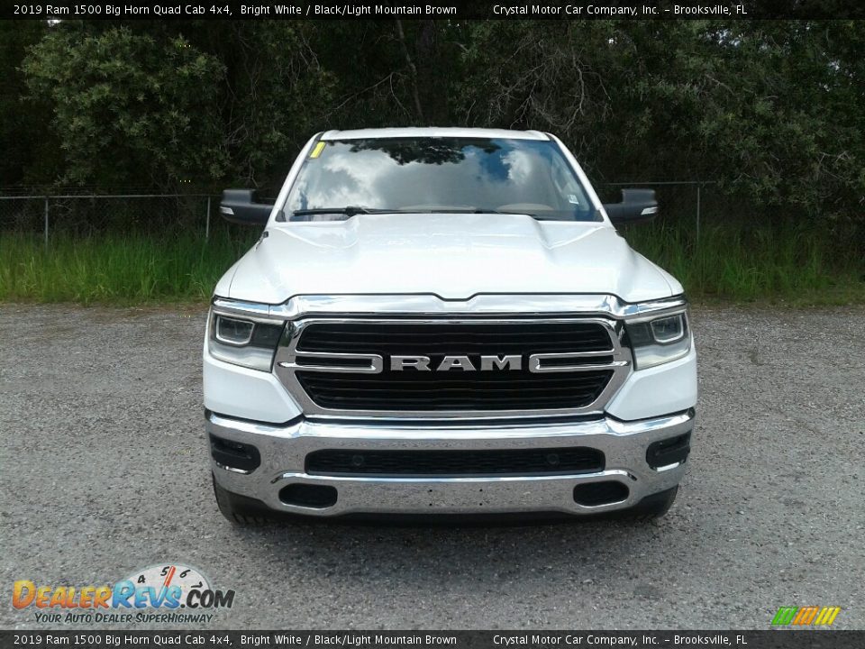 2019 Ram 1500 Big Horn Quad Cab 4x4 Bright White / Black/Light Mountain Brown Photo #8