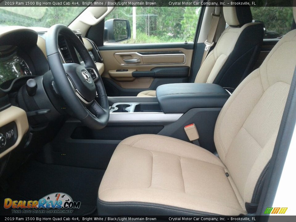 2019 Ram 1500 Big Horn Quad Cab 4x4 Bright White / Black/Light Mountain Brown Photo #9