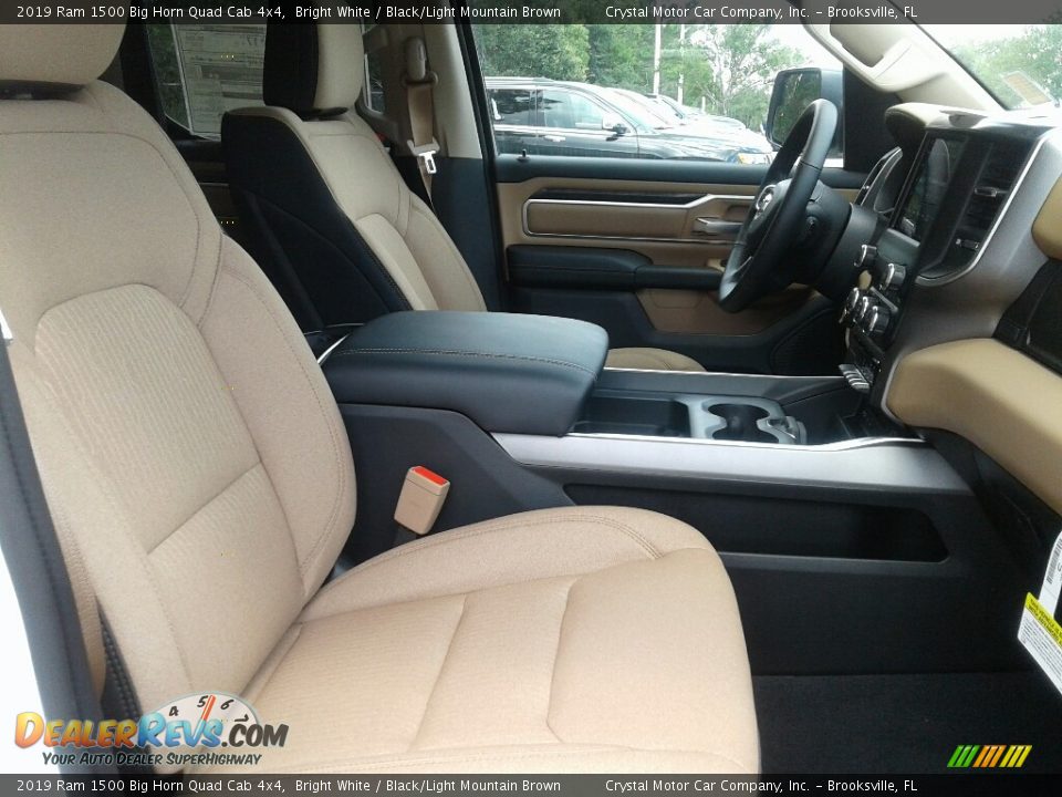 2019 Ram 1500 Big Horn Quad Cab 4x4 Bright White / Black/Light Mountain Brown Photo #12