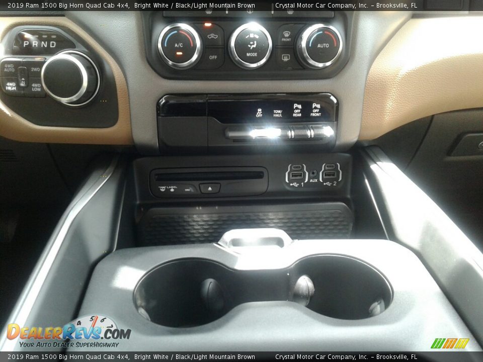 2019 Ram 1500 Big Horn Quad Cab 4x4 Bright White / Black/Light Mountain Brown Photo #16