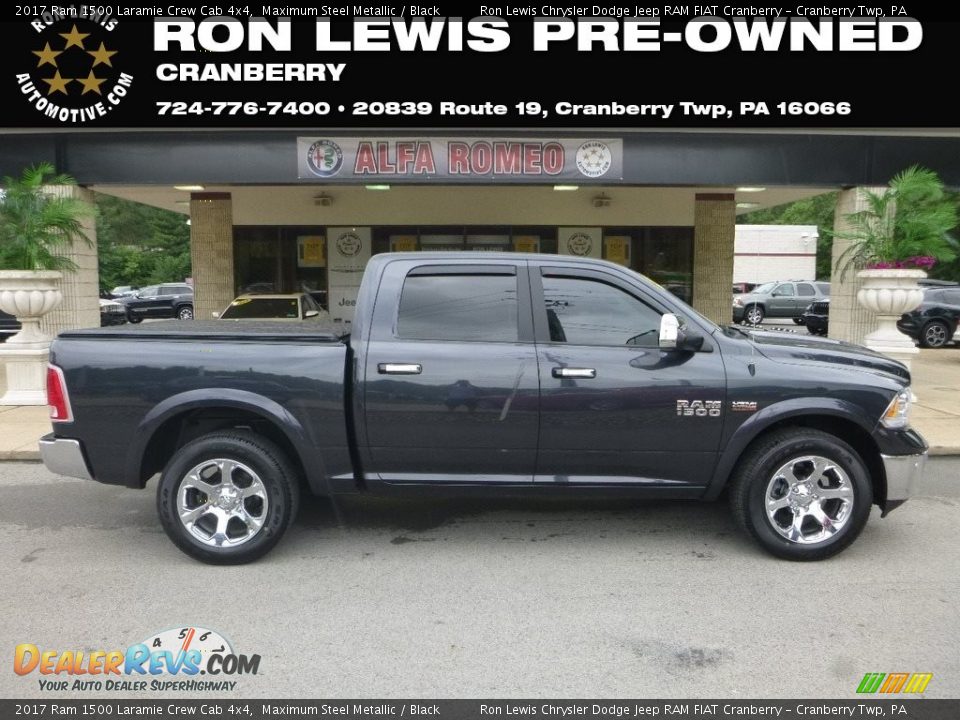 2017 Ram 1500 Laramie Crew Cab 4x4 Maximum Steel Metallic / Black Photo #1