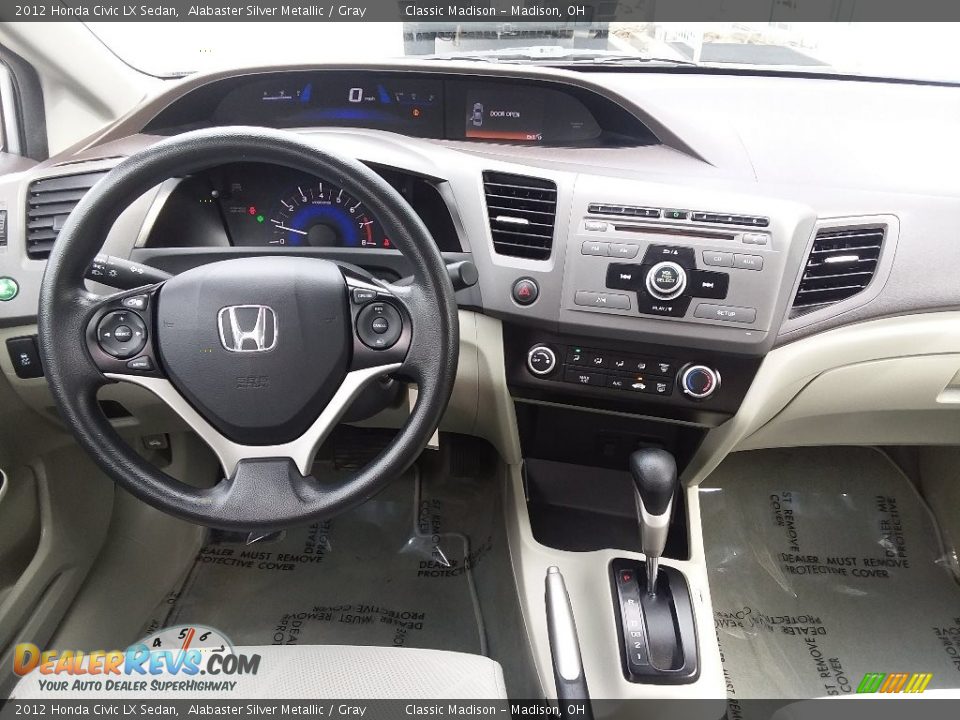 2012 Honda Civic LX Sedan Alabaster Silver Metallic / Gray Photo #5