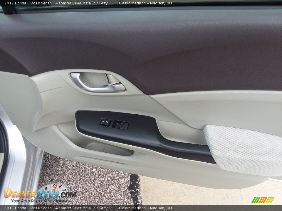 2012 Honda Civic LX Sedan Alabaster Silver Metallic / Gray Photo #10