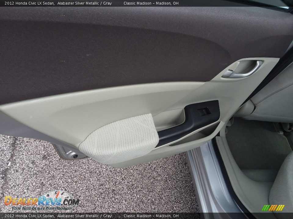 2012 Honda Civic LX Sedan Alabaster Silver Metallic / Gray Photo #11