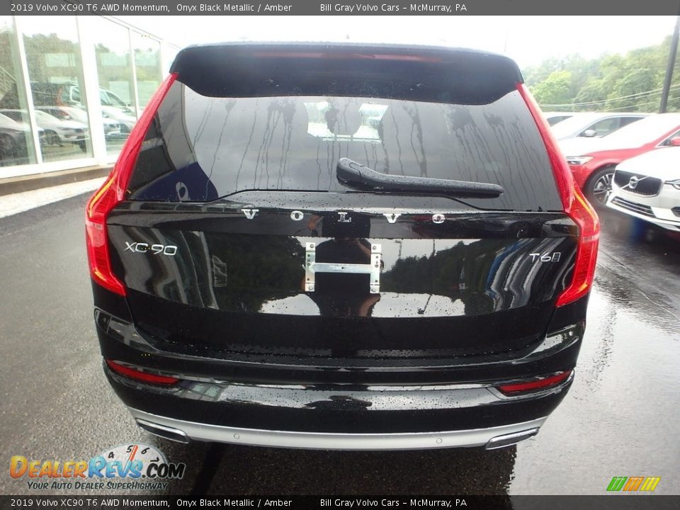 2019 Volvo XC90 T6 AWD Momentum Onyx Black Metallic / Amber Photo #3