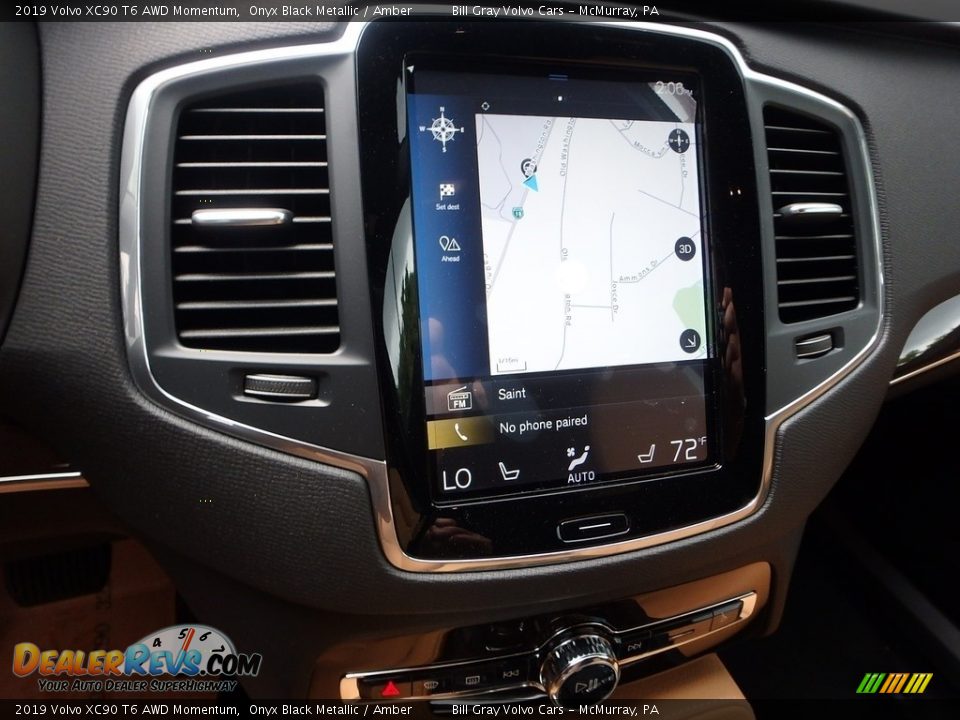 2019 Volvo XC90 T6 AWD Momentum Onyx Black Metallic / Amber Photo #14