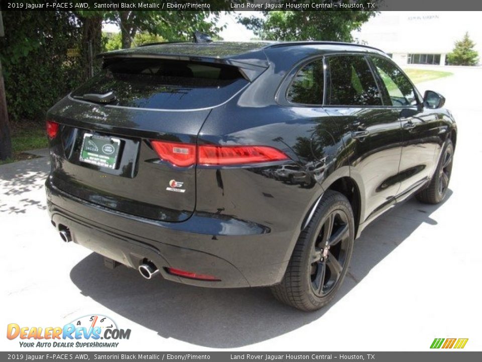 2019 Jaguar F-PACE S AWD Santorini Black Metallic / Ebony/Pimento Photo #7