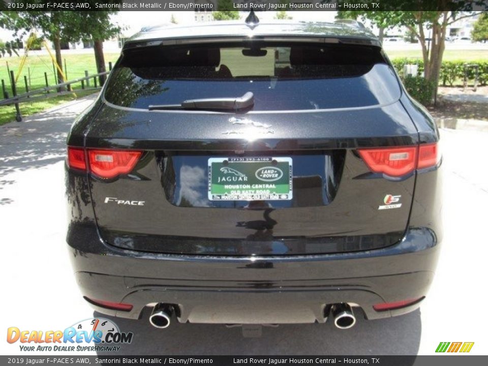 2019 Jaguar F-PACE S AWD Santorini Black Metallic / Ebony/Pimento Photo #8