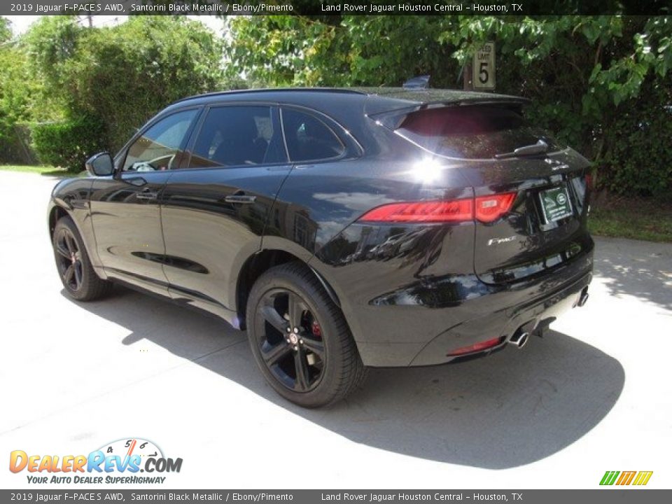 2019 Jaguar F-PACE S AWD Santorini Black Metallic / Ebony/Pimento Photo #9