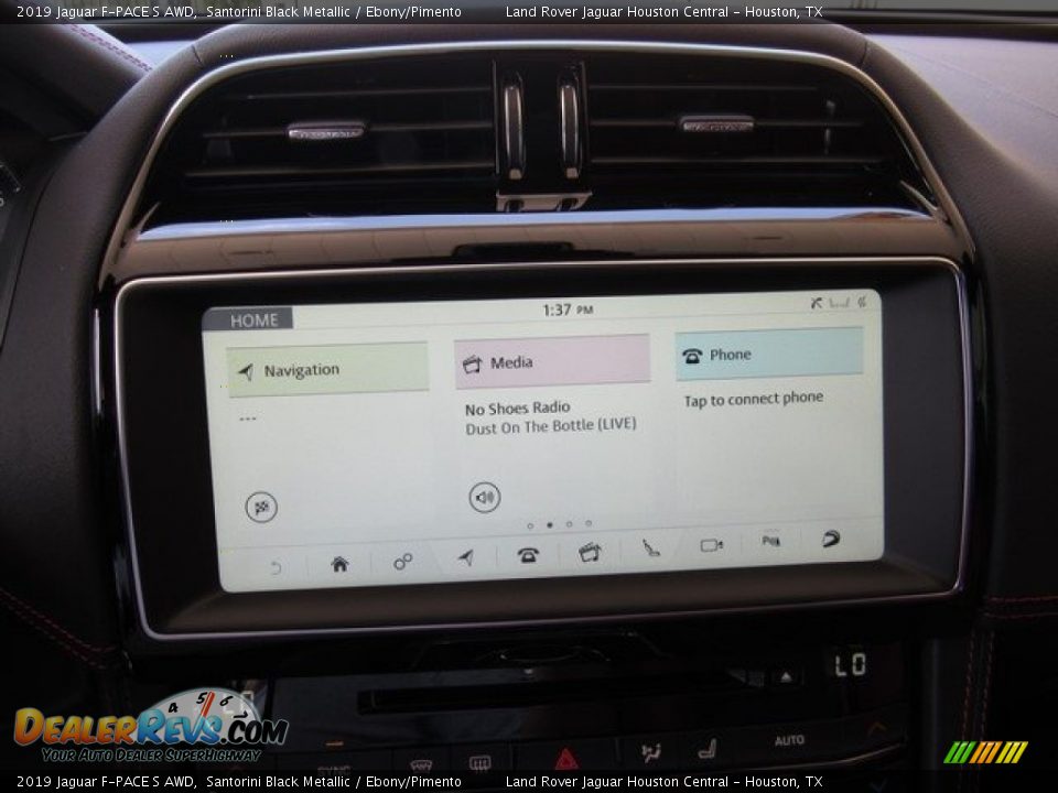 2019 Jaguar F-PACE S AWD Santorini Black Metallic / Ebony/Pimento Photo #32