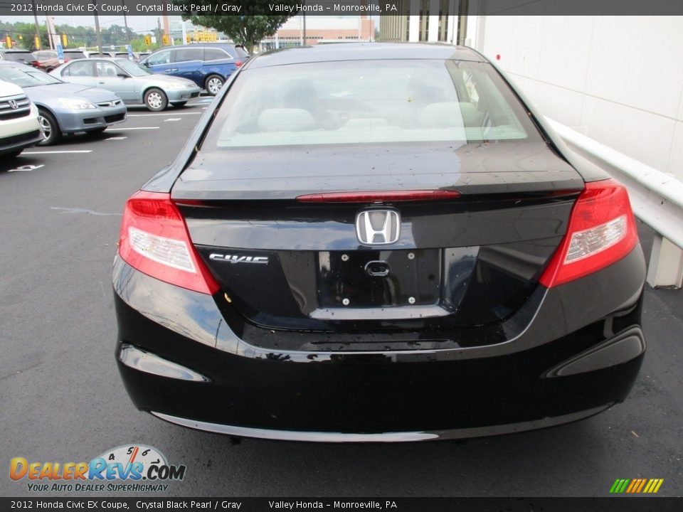 2012 Honda Civic EX Coupe Crystal Black Pearl / Gray Photo #4