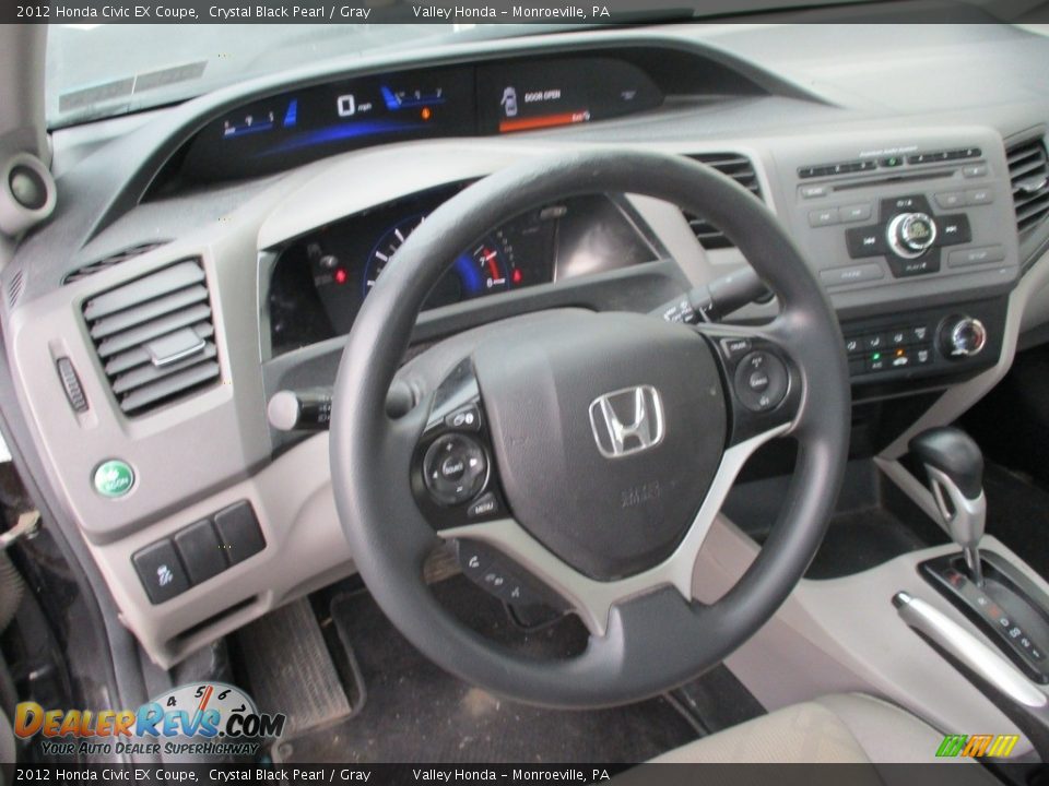 2012 Honda Civic EX Coupe Crystal Black Pearl / Gray Photo #14