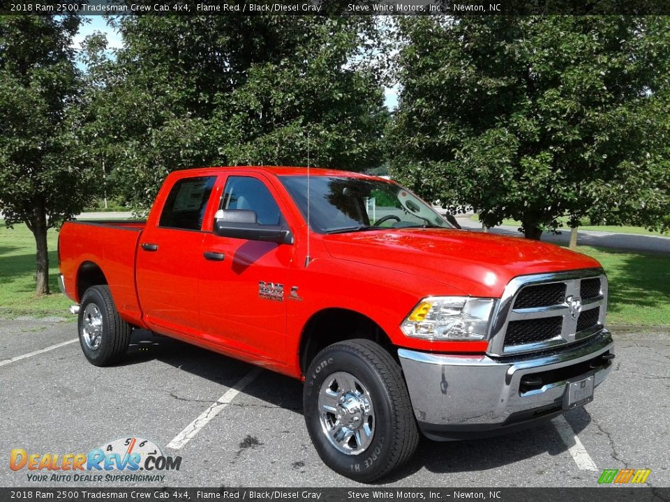 2018 Ram 2500 Tradesman Crew Cab 4x4 Flame Red / Black/Diesel Gray Photo #4