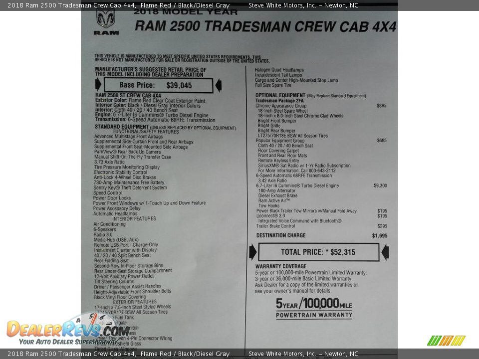 2018 Ram 2500 Tradesman Crew Cab 4x4 Flame Red / Black/Diesel Gray Photo #26