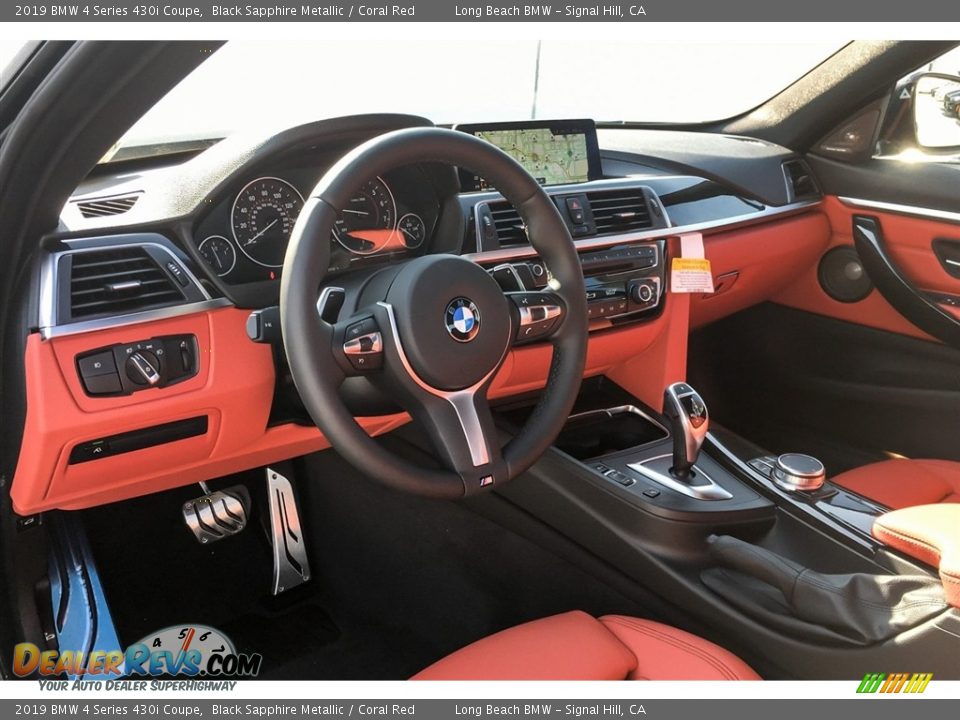 2019 BMW 4 Series 430i Coupe Black Sapphire Metallic / Coral Red Photo #4