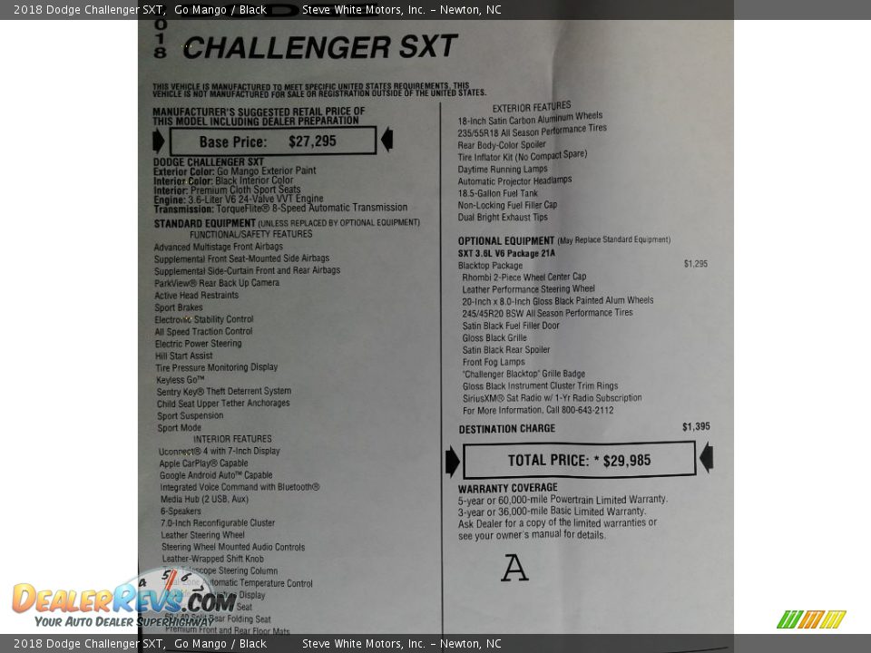 2018 Dodge Challenger SXT Go Mango / Black Photo #30