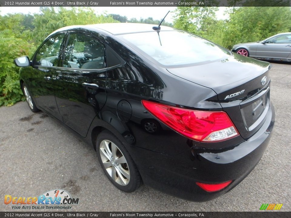 2012 Hyundai Accent GLS 4 Door Ultra Black / Gray Photo #2