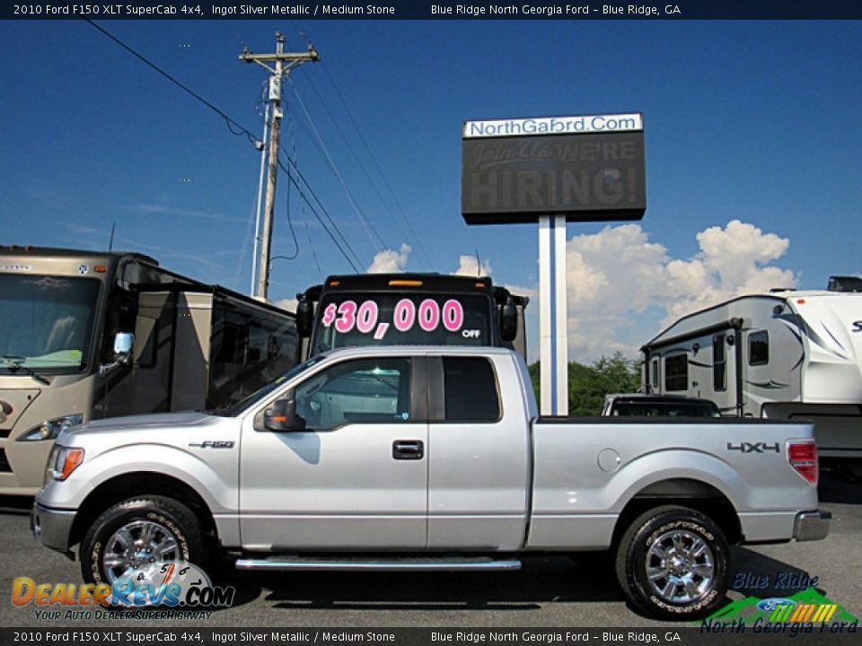 2010 Ford F150 XLT SuperCab 4x4 Ingot Silver Metallic / Medium Stone Photo #3