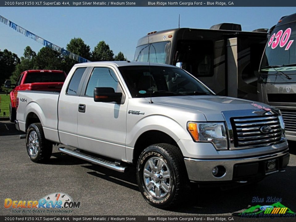 2010 Ford F150 XLT SuperCab 4x4 Ingot Silver Metallic / Medium Stone Photo #7