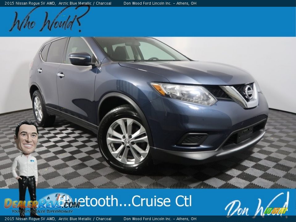 2015 Nissan Rogue SV AWD Arctic Blue Metallic / Charcoal Photo #1