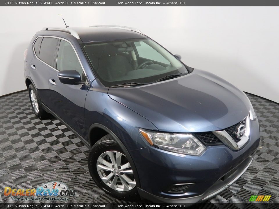 2015 Nissan Rogue SV AWD Arctic Blue Metallic / Charcoal Photo #2