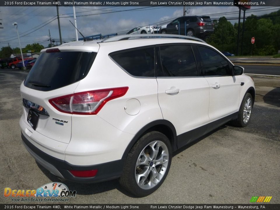 2016 Ford Escape Titanium 4WD White Platinum Metallic / Medium Light Stone Photo #5