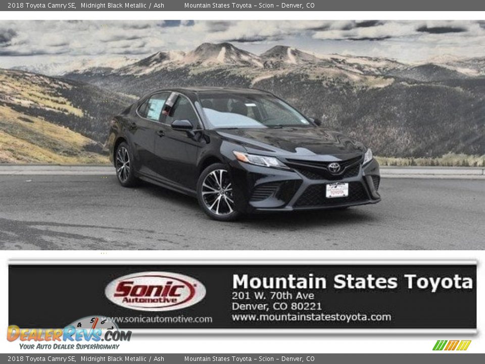 2018 Toyota Camry SE Midnight Black Metallic / Ash Photo #1