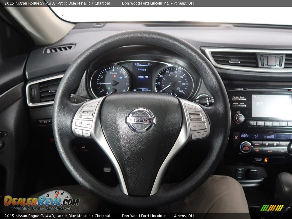 2015 Nissan Rogue SV AWD Arctic Blue Metallic / Charcoal Photo #17