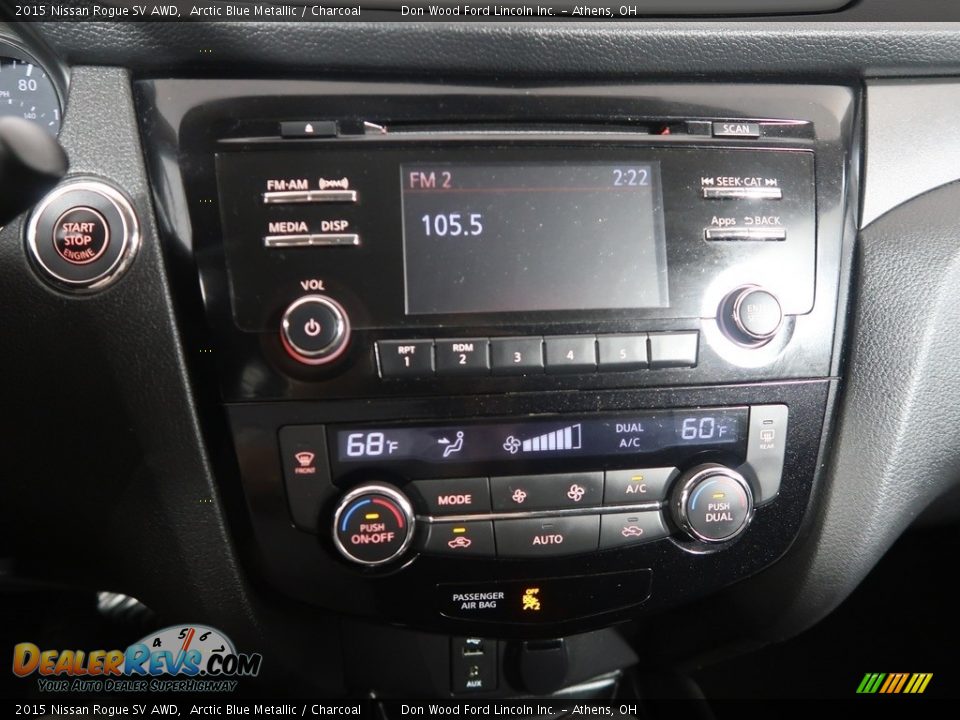 2015 Nissan Rogue SV AWD Arctic Blue Metallic / Charcoal Photo #21