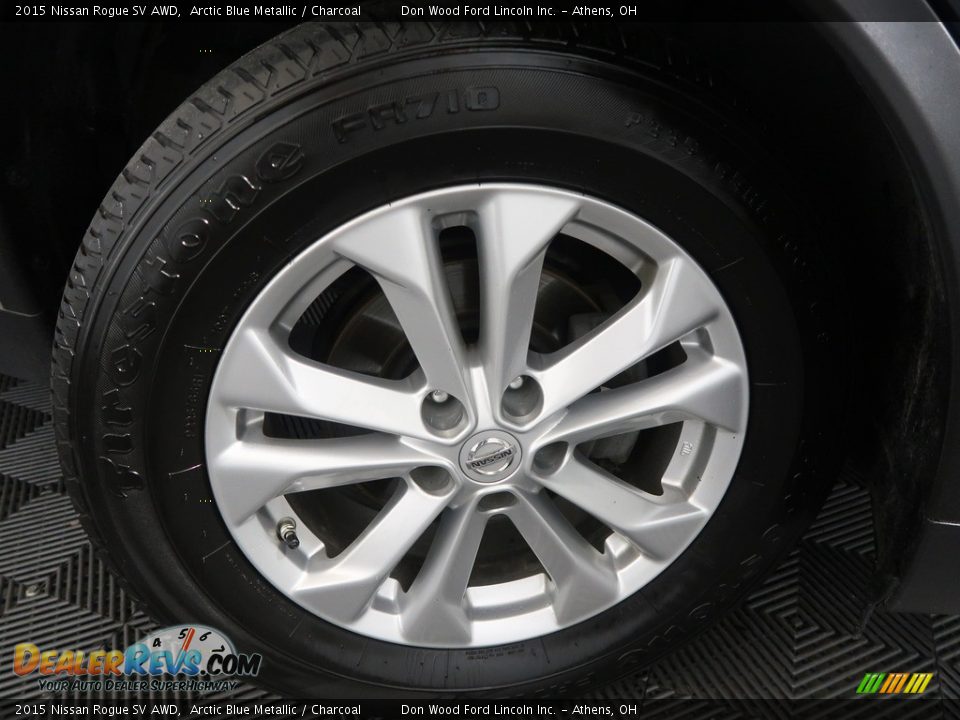 2015 Nissan Rogue SV AWD Arctic Blue Metallic / Charcoal Photo #25