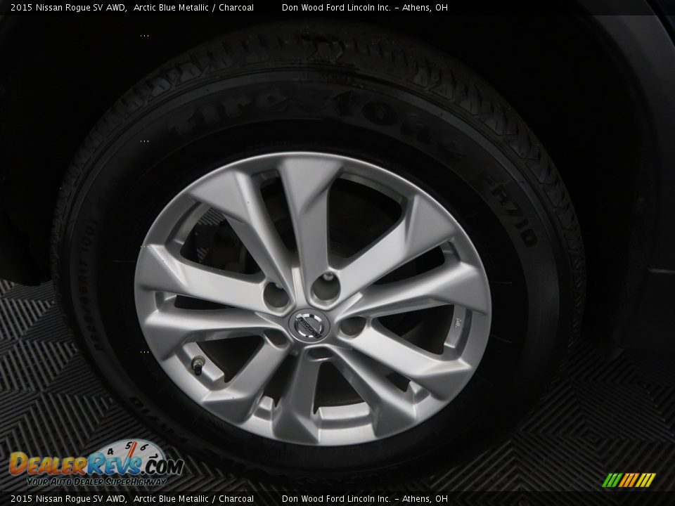 2015 Nissan Rogue SV AWD Arctic Blue Metallic / Charcoal Photo #26