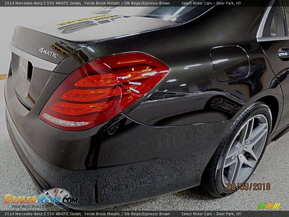 2014 Mercedes-Benz S 550 4MATIC Sedan Verde Brook Metallic / Silk Beige/Espresso Brown Photo #6