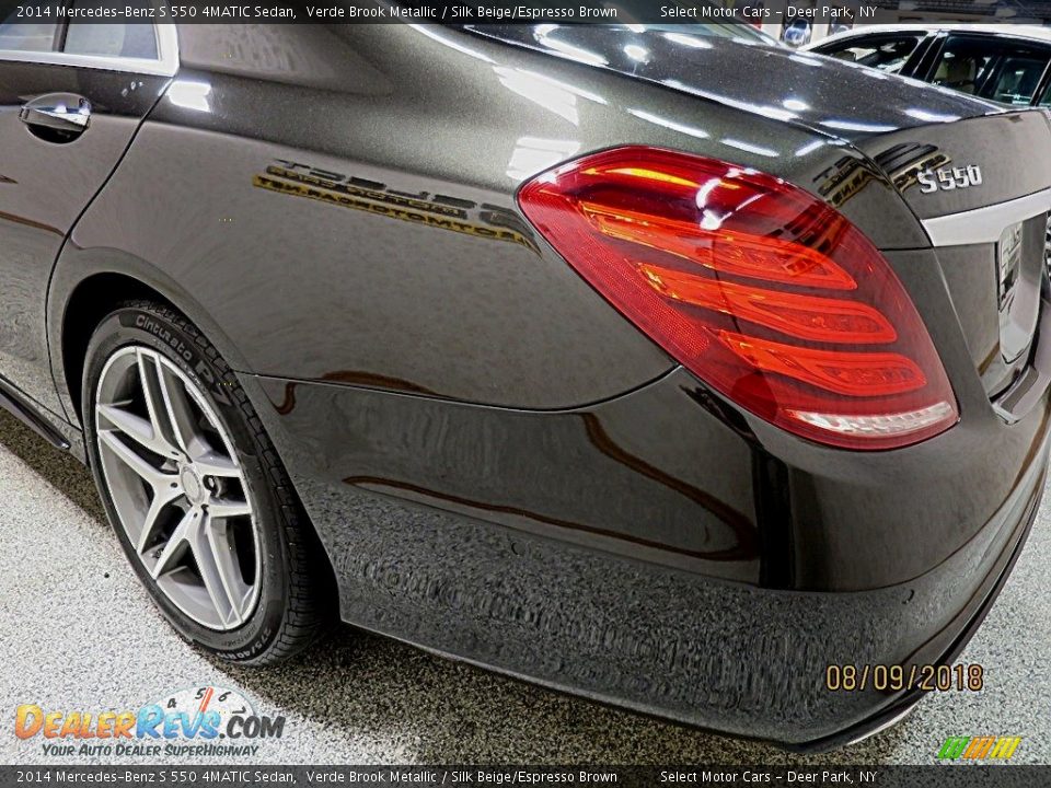 2014 Mercedes-Benz S 550 4MATIC Sedan Verde Brook Metallic / Silk Beige/Espresso Brown Photo #7