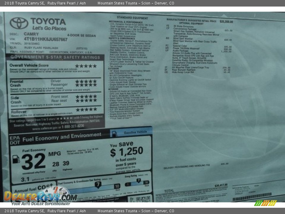 2018 Toyota Camry SE Ruby Flare Pearl / Ash Photo #36