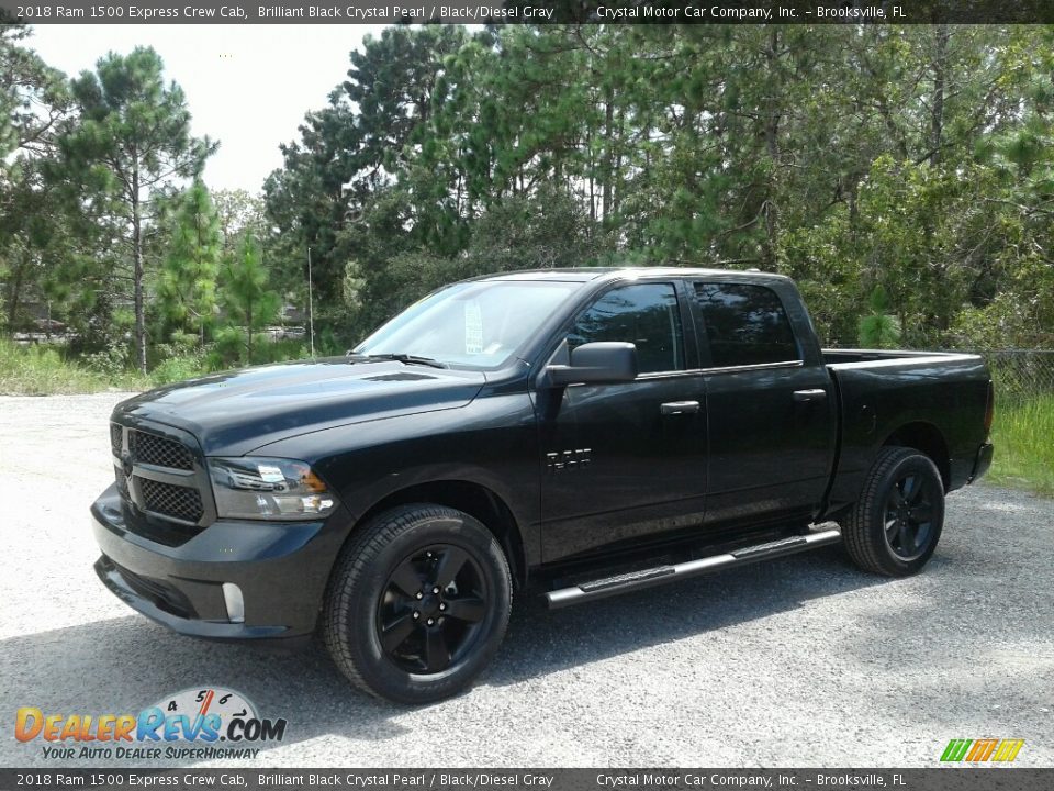 2018 Ram 1500 Express Crew Cab Brilliant Black Crystal Pearl / Black/Diesel Gray Photo #1