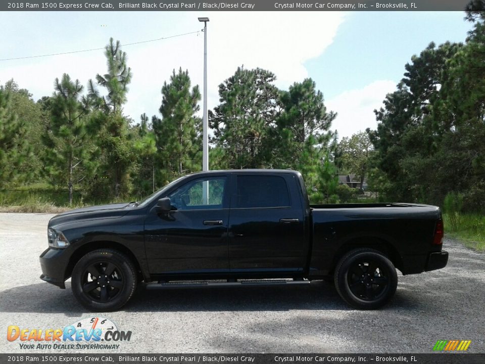 2018 Ram 1500 Express Crew Cab Brilliant Black Crystal Pearl / Black/Diesel Gray Photo #2