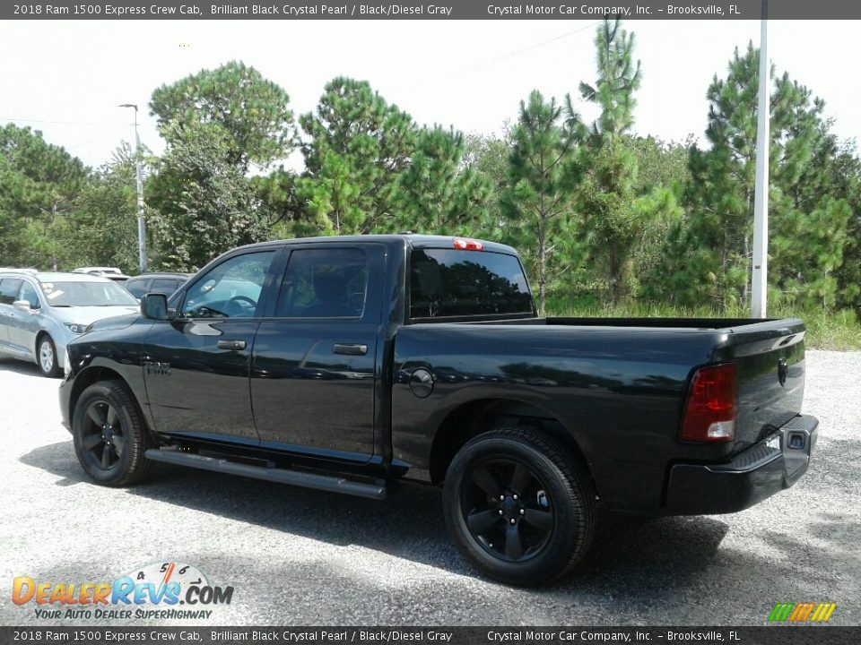 2018 Ram 1500 Express Crew Cab Brilliant Black Crystal Pearl / Black/Diesel Gray Photo #3