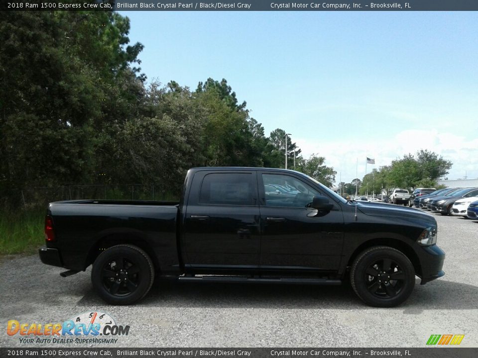 2018 Ram 1500 Express Crew Cab Brilliant Black Crystal Pearl / Black/Diesel Gray Photo #6