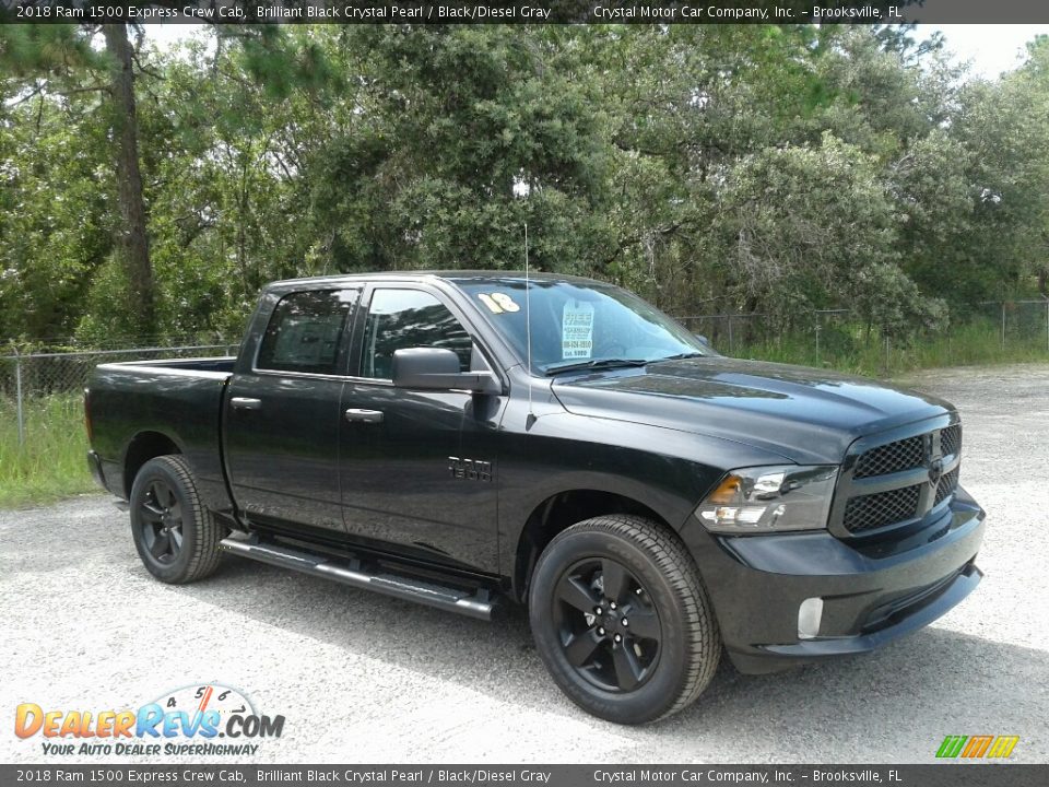 2018 Ram 1500 Express Crew Cab Brilliant Black Crystal Pearl / Black/Diesel Gray Photo #7
