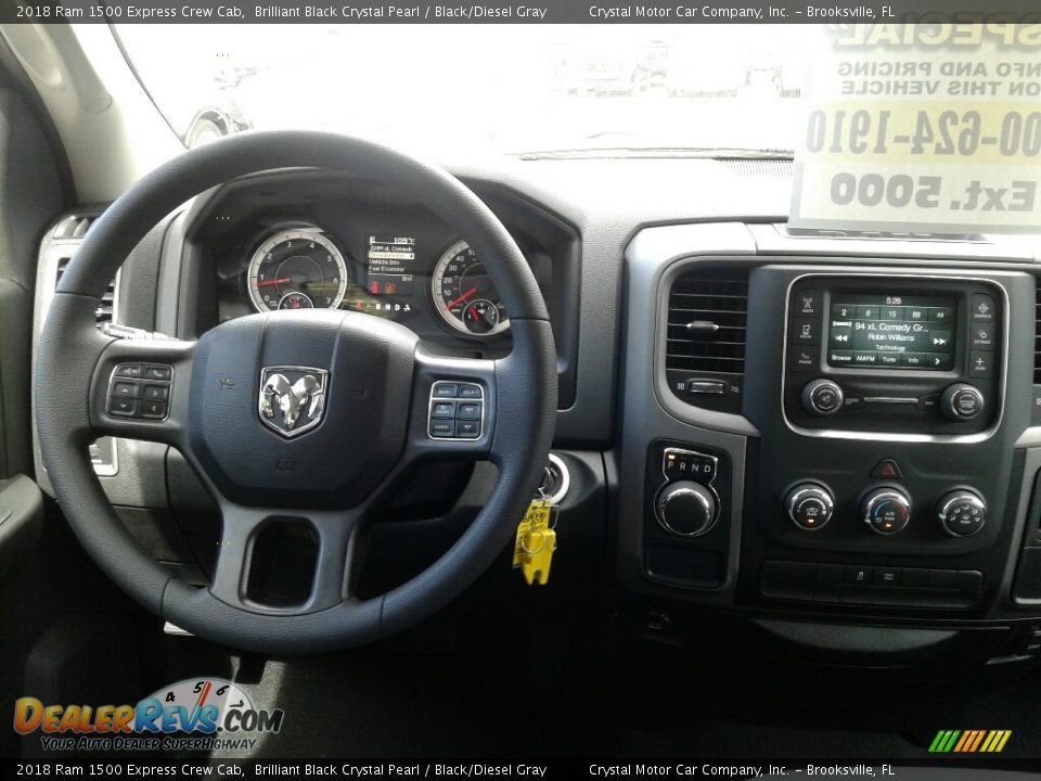 2018 Ram 1500 Express Crew Cab Brilliant Black Crystal Pearl / Black/Diesel Gray Photo #13