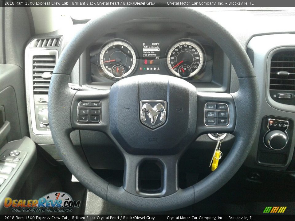 2018 Ram 1500 Express Crew Cab Brilliant Black Crystal Pearl / Black/Diesel Gray Photo #14