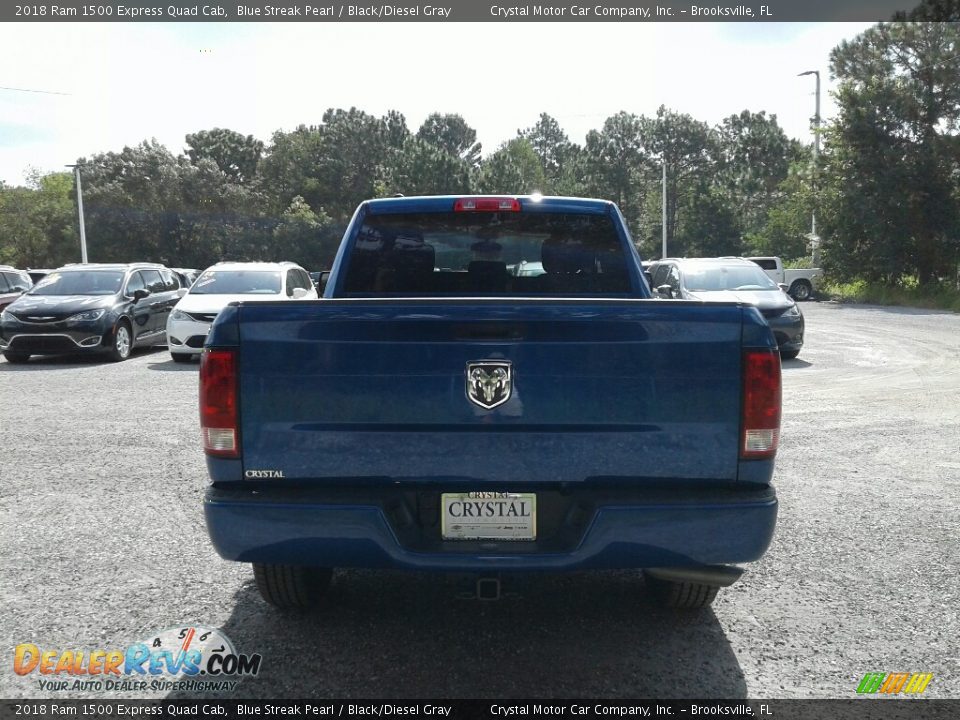2018 Ram 1500 Express Quad Cab Blue Streak Pearl / Black/Diesel Gray Photo #4
